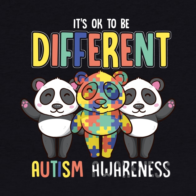 It's OK To Be Different Autism Awareness Panda by theperfectpresents